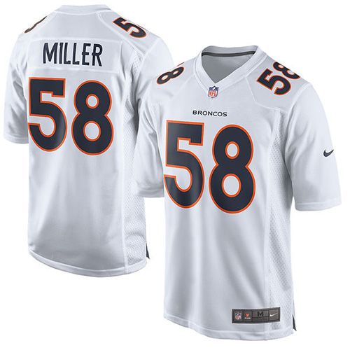 Nike Broncos #58 Von Miller White Men's Stitched NFL Game Event Jersey - Click Image to Close